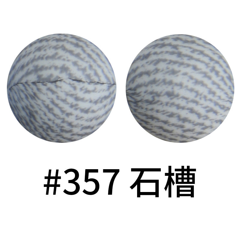 Wholesale 50pcs 16mm Print Silicone Beads Colorful Silicone Water Transfer Beads